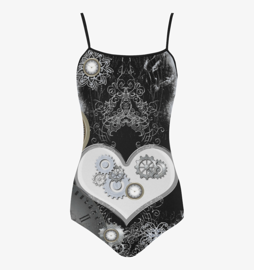 Steampunk, Heart, Clocks And Gears Strap Swimsuit Steampunk - Steampunk, Wonderful Heart Beach Towel, transparent png