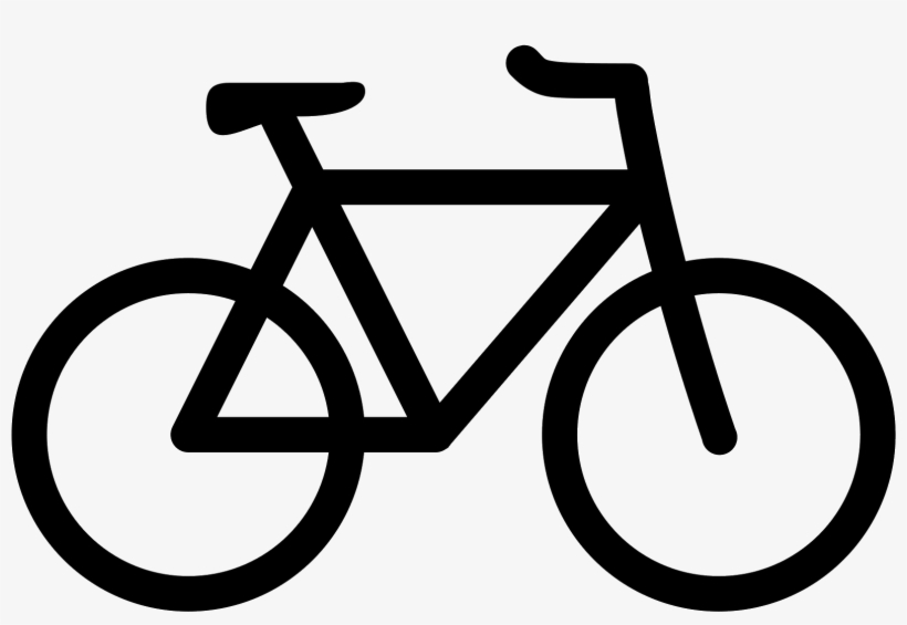 This Is A Black And White Outline Of A Bicycle - Icon Motorcycle And Bicycle, transparent png