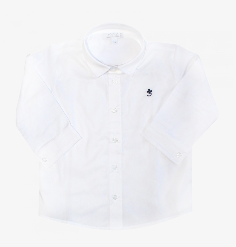 White Shirt In Cotton With Embroidered Four-leaf Clover, transparent png
