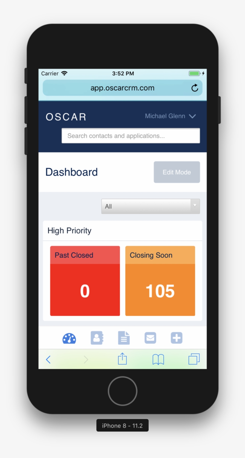 Oscar Dashboard Mobile Full, transparent png