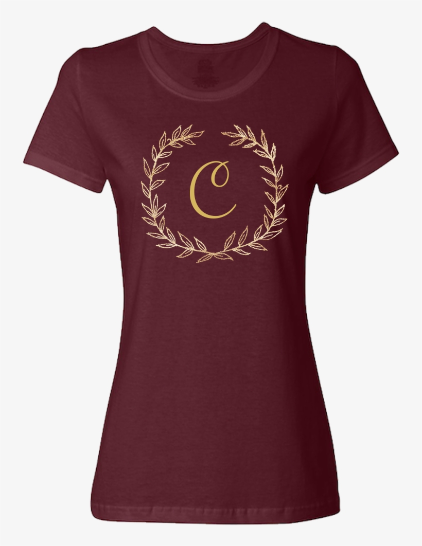 Unique Personalized Custom Name Initial Golden Wreath - T-shirt, transparent png