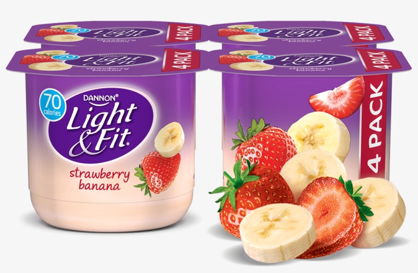Nonfat Light Strawberry Banana Yogurt From Giant Eagle - Dannon Light & Fit Nonfat Yogurt Strawberry Cheesecake, transparent png