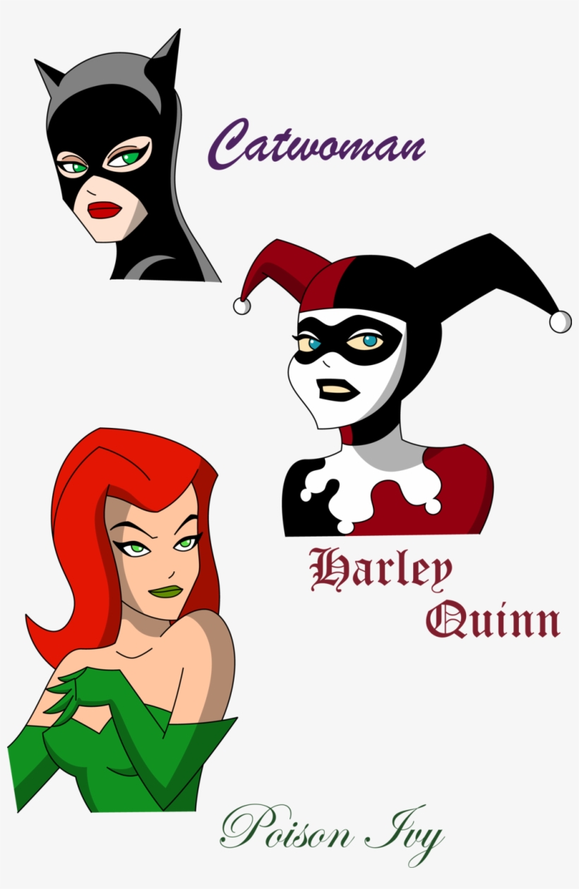 Harley Quinn Clipart Face - Poison Ivy And Harley Quinn Cartoon, transparent png
