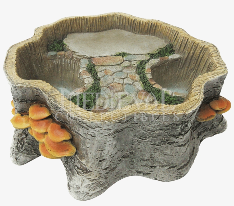 Tree Stump Fairy Garden Planter Display - Ceramic, transparent png