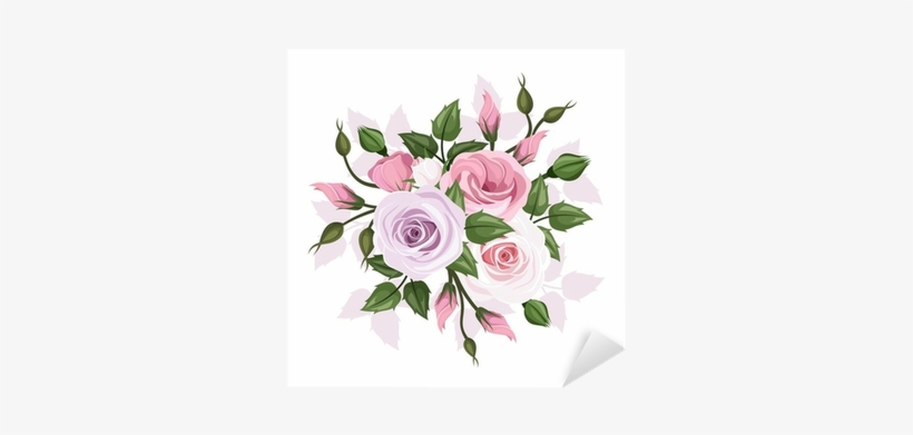 Roses And Lisianthus Flowers - Vector Graphics, transparent png