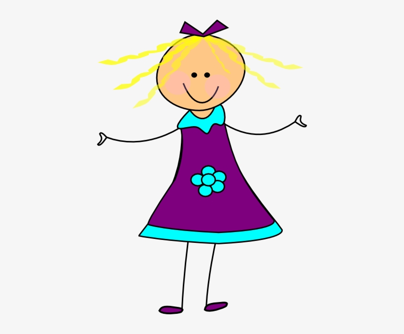 Happy Girl Purple Clip Art - Happy Girl Clipart Png, transparent png