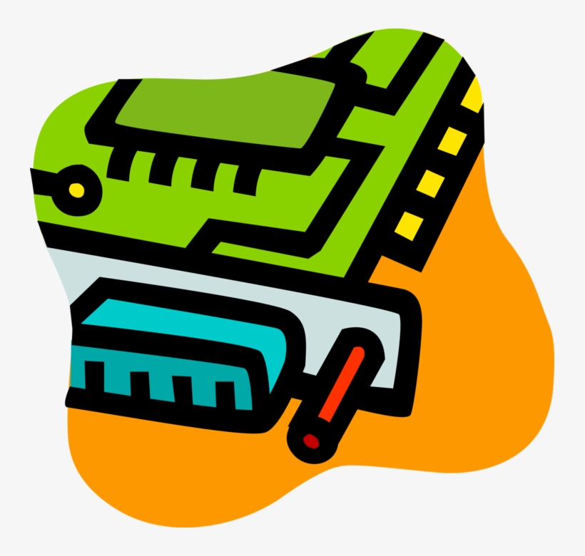 Vector Illustration Of Computer Printed Circuit Board, transparent png