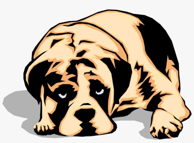 Vector Illustration Of Sad Looking Family Pet Puppy - Sad Dog Illustration Png, transparent png