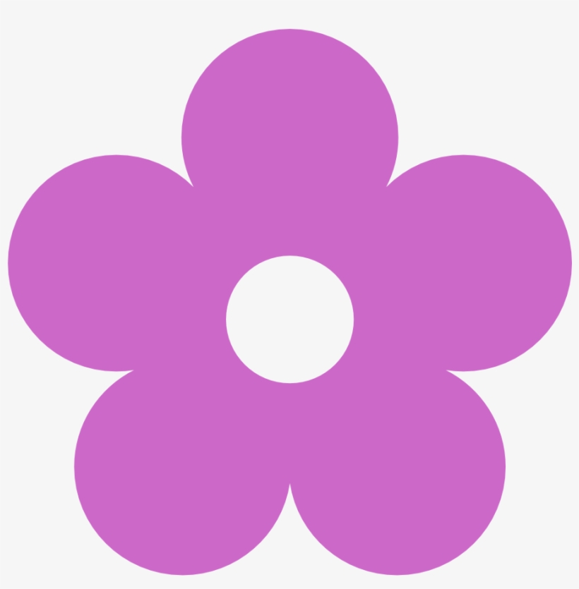 Purple Flower Clipart Hippie Flower - Colored Flower Clipart, transparent png