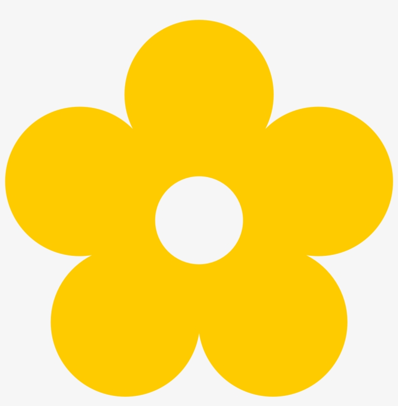 Flowers Color Clipart Hippie - Yellow Flower Clipart, transparent png