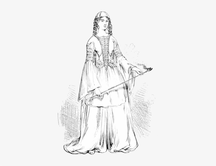 Here - Vintage Dress Drawing Png, transparent png