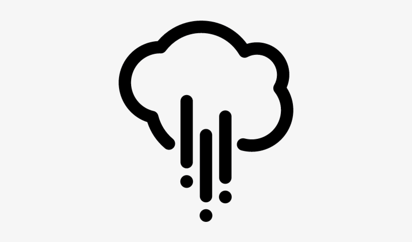 Cloud Outline With Rain Lines Vector - Climate Icon Png, transparent png