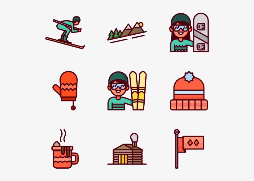 18 Winter Sports Icon Packs - Ski Icon Color, transparent png