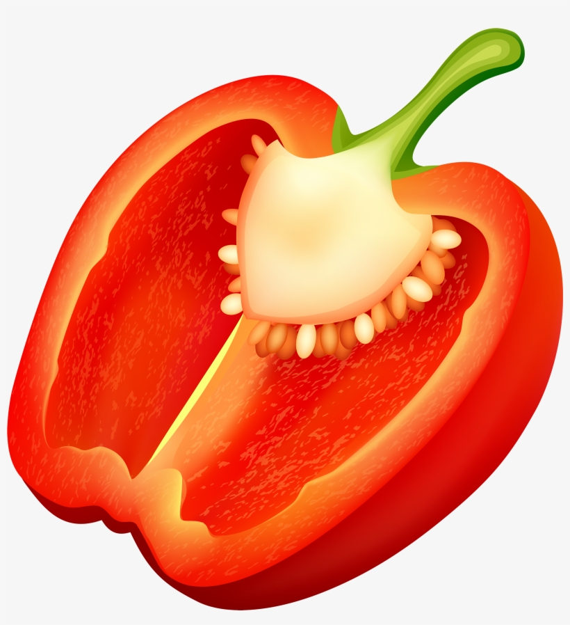 Half Red Pepper Png Clipart - Pepper Clipart, transparent png