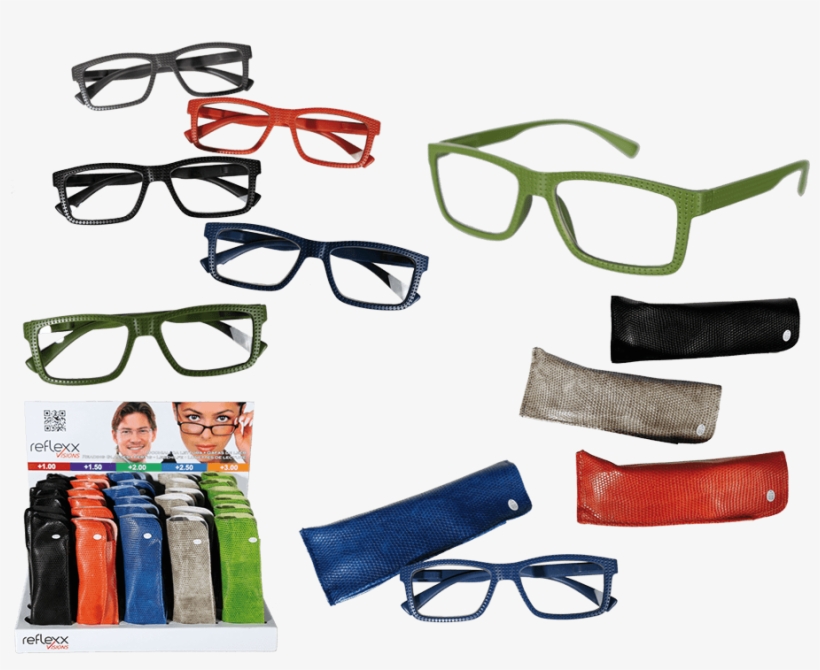 Lesebrille Mit Korrektur Mit Kunstlederetui, transparent png