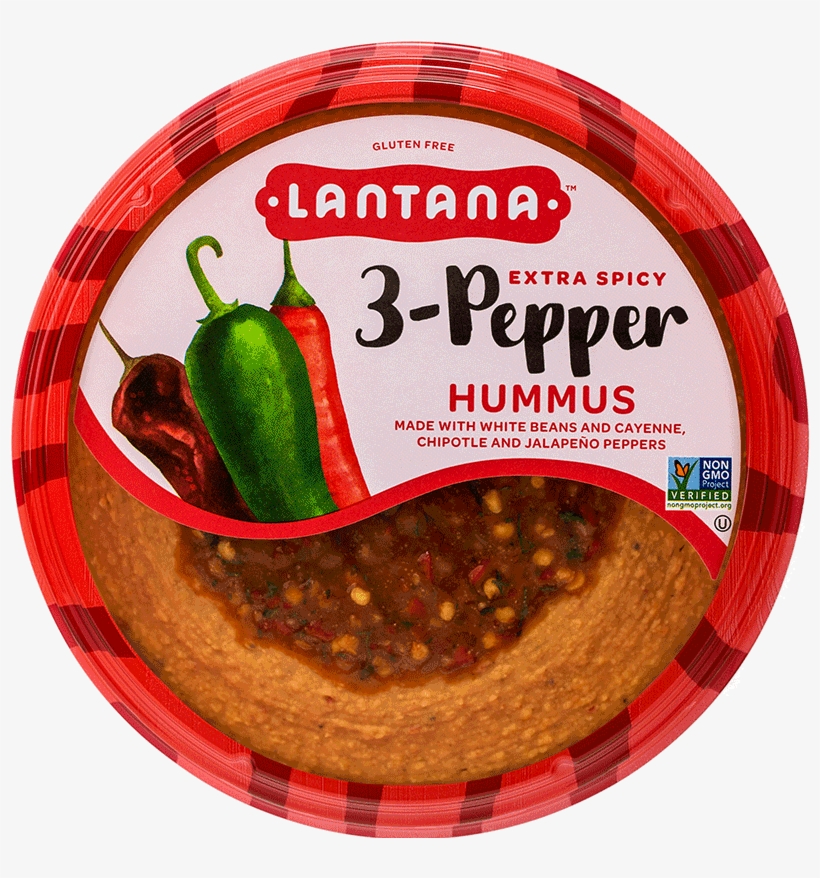 Lantana Hummus, 3-pepper, Extra Spicy - 10 Oz, transparent png
