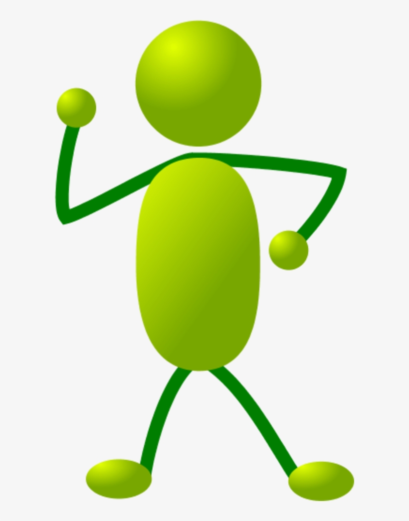 Green Stick People Dancing Clipart - Stick People Clip Art, transparent png