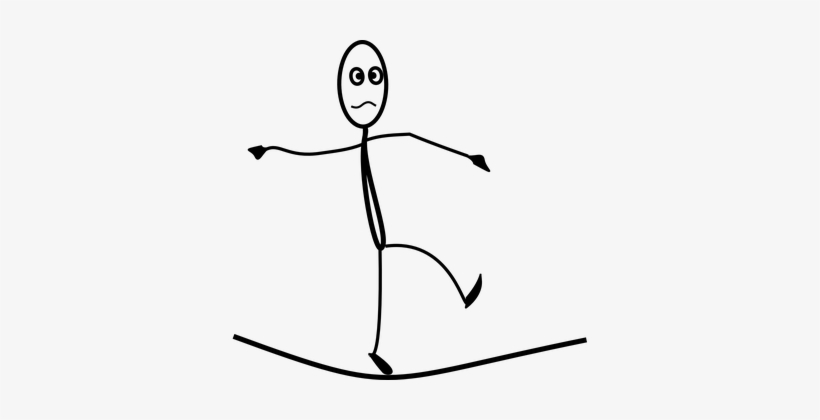 Balance Danger Concentration Focused Stick - Walking On A Tightrope Clipart, transparent png
