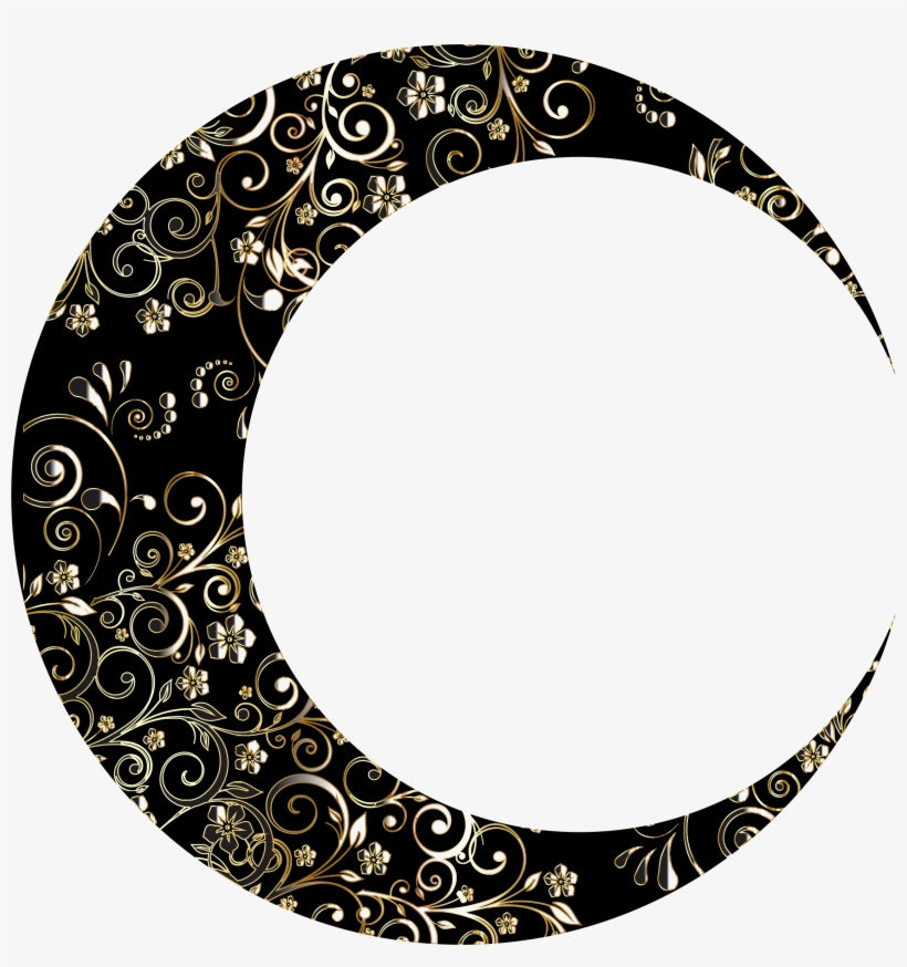 This Free Icons Png Design Of Gold Floral Crescent, transparent png