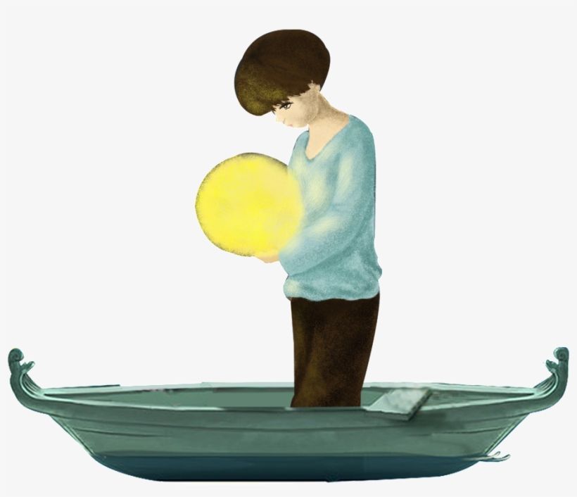 Hand Painted Boy Moon - Moon-boy, transparent png
