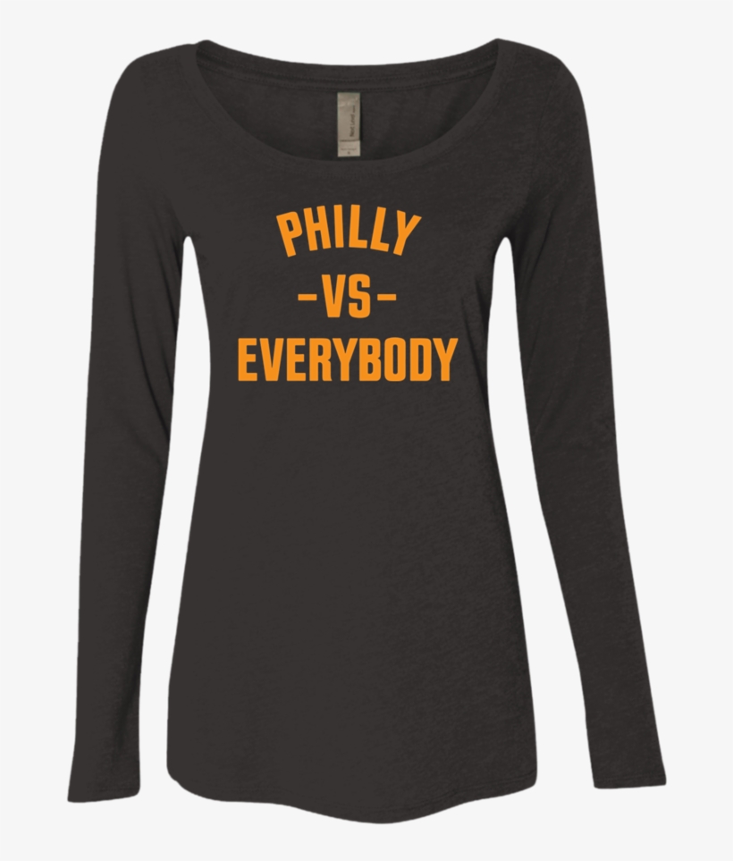 Philly Vs Everybody Hockey Edition Ladies' Triblend - Paw Universe Ladies' Scoop Neck Long Sleeve, transparent png