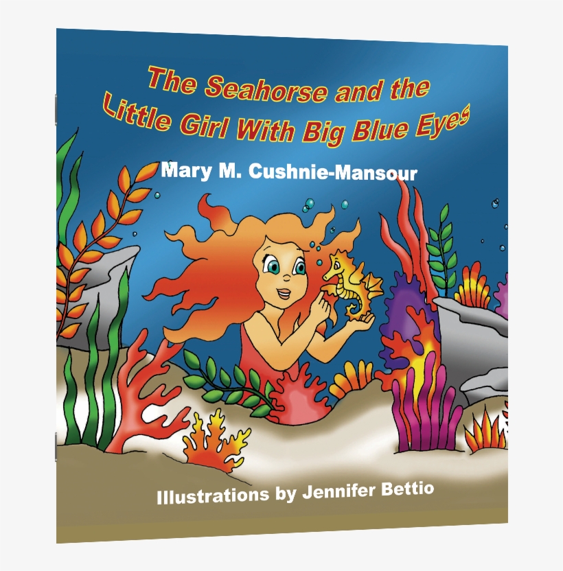The Seahorse And The Little Girl With Big Blue Eyes - Cartoon, transparent png