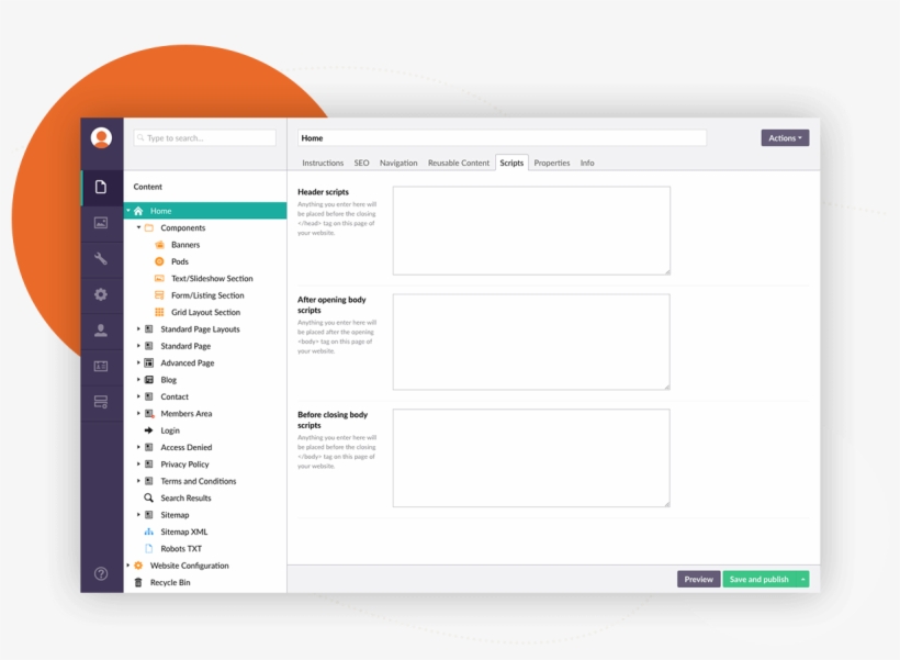 On-page Scripts - Umbraco, transparent png