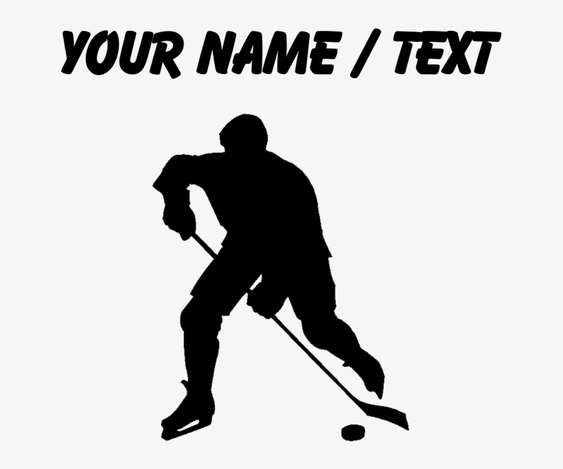 Custom Hockey Player Silhouette Sports Bottle - Custom Hockey Player Silhouette Mousepad, transparent png