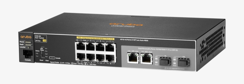 Aruba 2530 8g Poe Switch Left Facing - Hpe Aruba 2530 8g Switch, transparent png