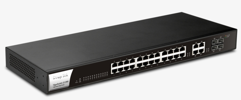 Draytek G1280 Vigor Switch - Draytek Vigor Switch G1241 - 24 Port Gigabit Smart, transparent png