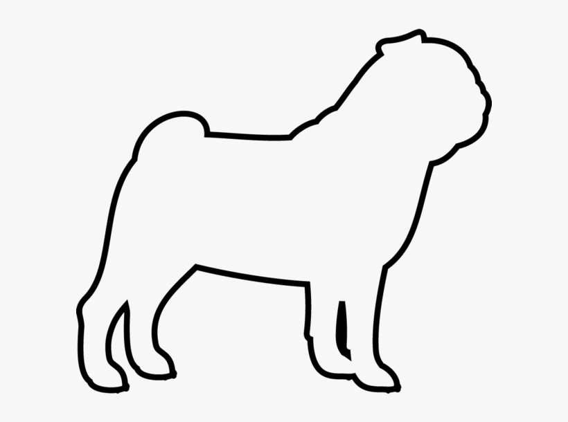 Image Black And White Outline At Getdrawings Com Free - Outline Of A Pug, transparent png