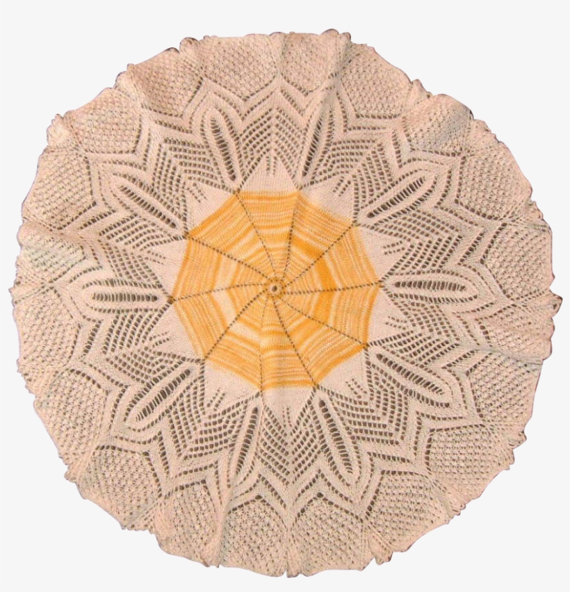 Vintage Spider Web Hand Crotchet 24” Diameter Table - Bridegroom, transparent png