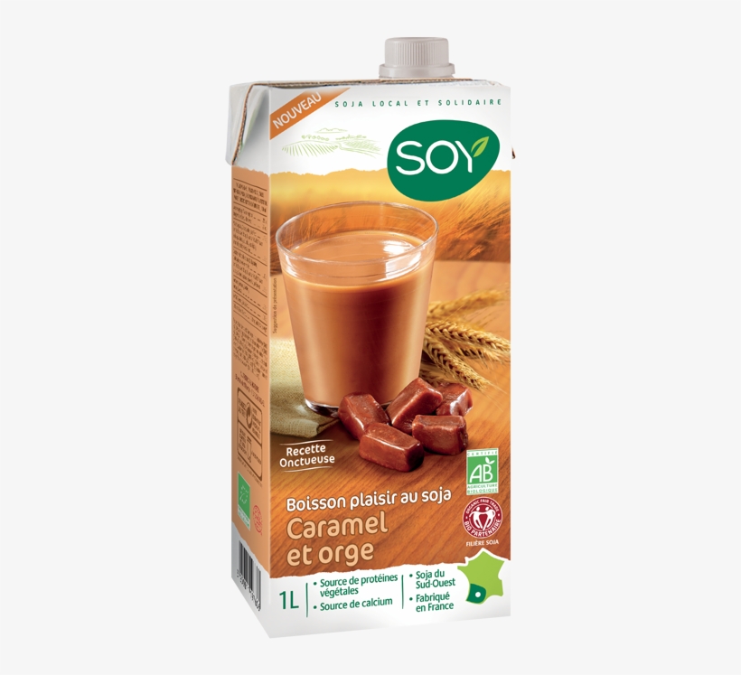Boisson Plaisir Soja Caramel Orge - Soy Bionature 1 Liter 1 L, transparent png
