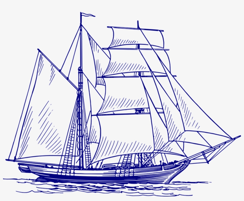 Thumb Image - Sail Ship Black And White, transparent png