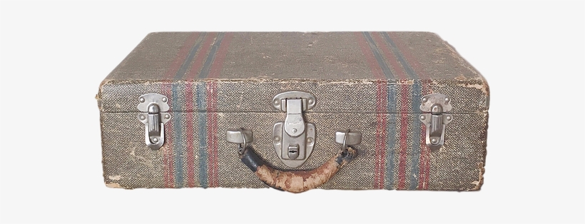 Brown Striped Suitcase - Box, transparent png