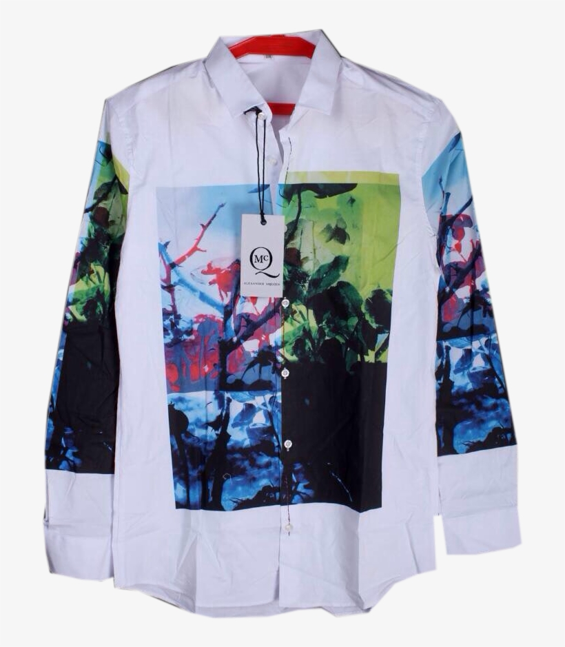 Picture Of Qmc Tropical Print Button-down Shirt - Sweater, transparent png