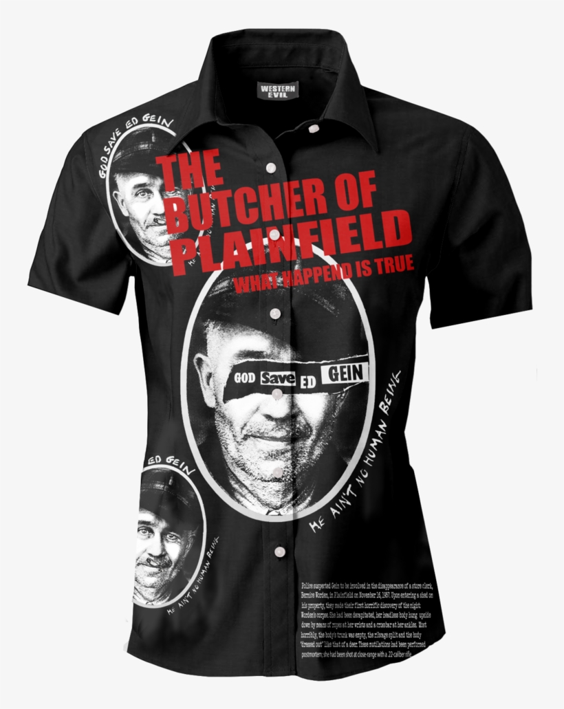 "god Save Ed Gein" Limited Edition Button Down Shirt - Dress Shirt, transparent png
