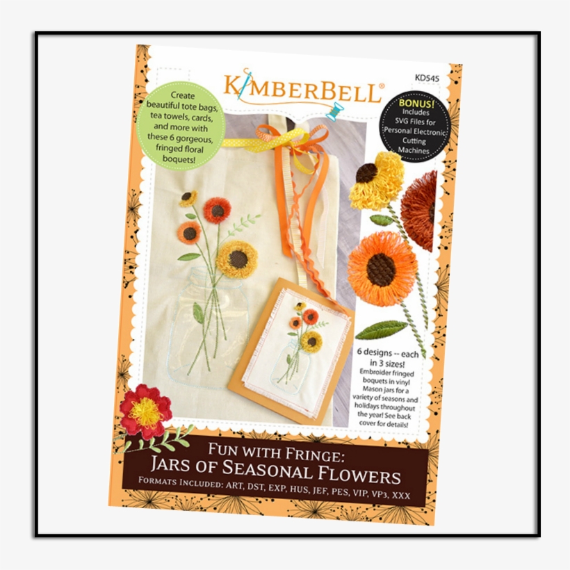 Kimberbell Fun With Fringe Jars Of Seasonal Flowers - Kimberbell Flying To Pieces! Zipper Pouches: Small, transparent png