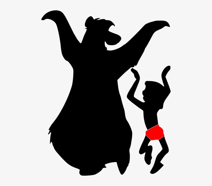 Baloo And Mowgli Silhouette, transparent png