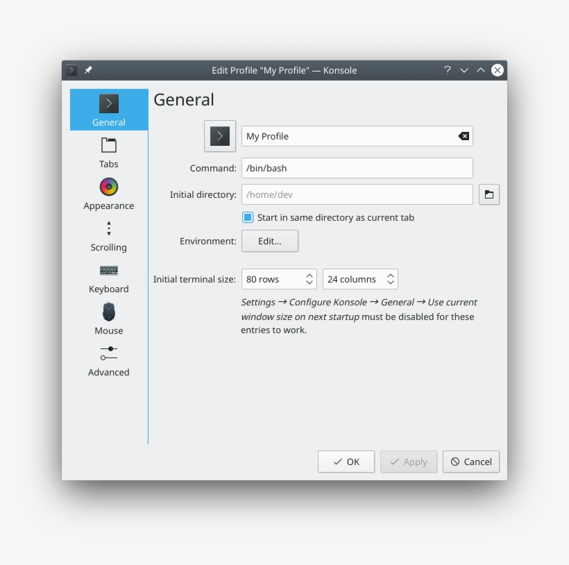 Konsole's Edit Profile Dialog Received A Huge User - Kde Itinerary, transparent png