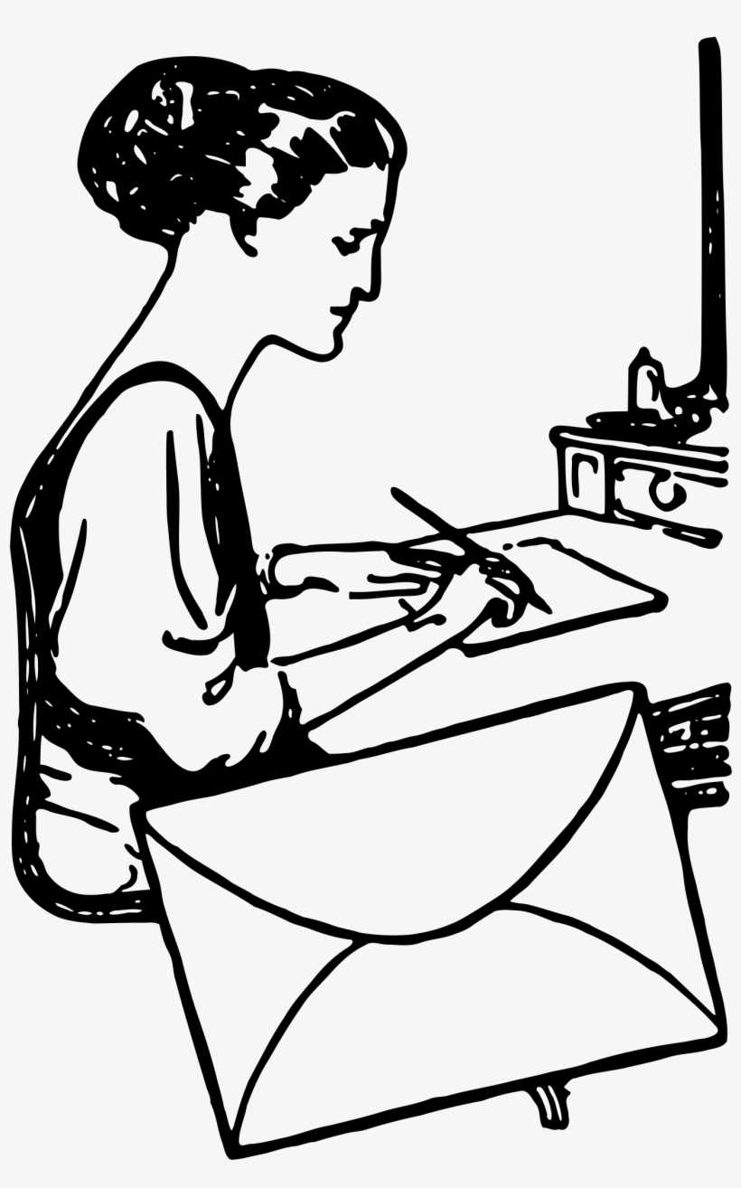 This Free Icons Png Design Of Woman Writing A Letter, transparent png