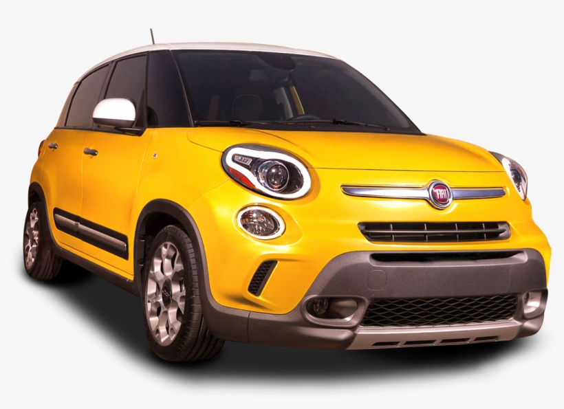 Yellow Fiat 500l Car Png Image - Fiat, transparent png