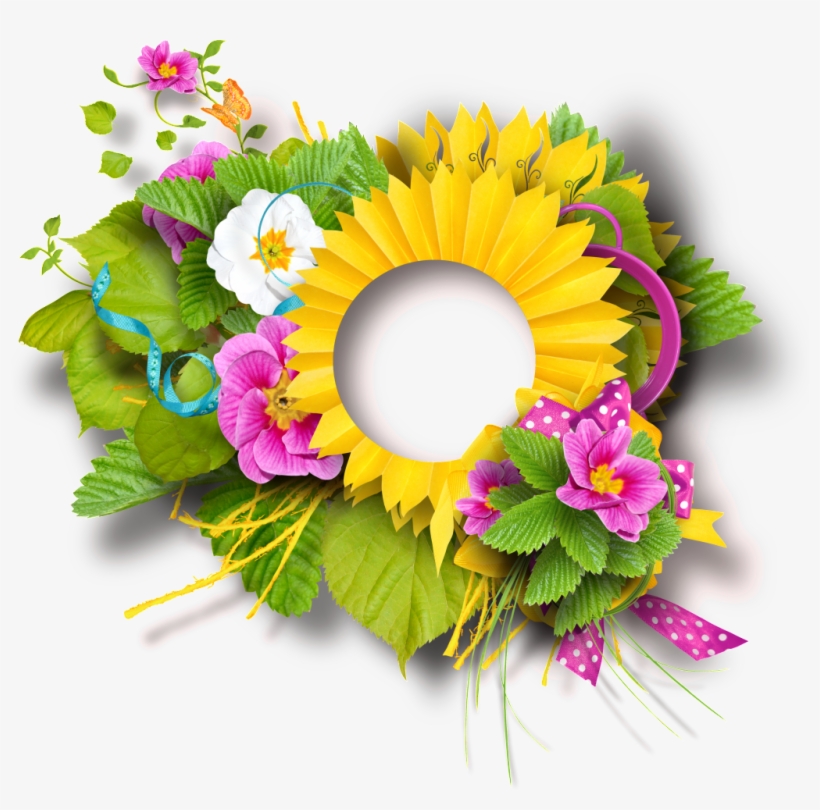 Hand Painted Golden Wreath Surrounded By Leaves Png - Picture Frame, transparent png