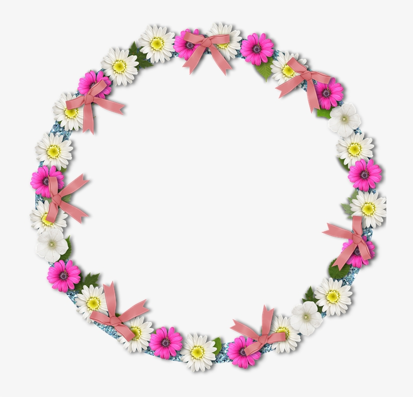 Marco Circular Rosa Png - Flower Frame Love Hd, transparent png
