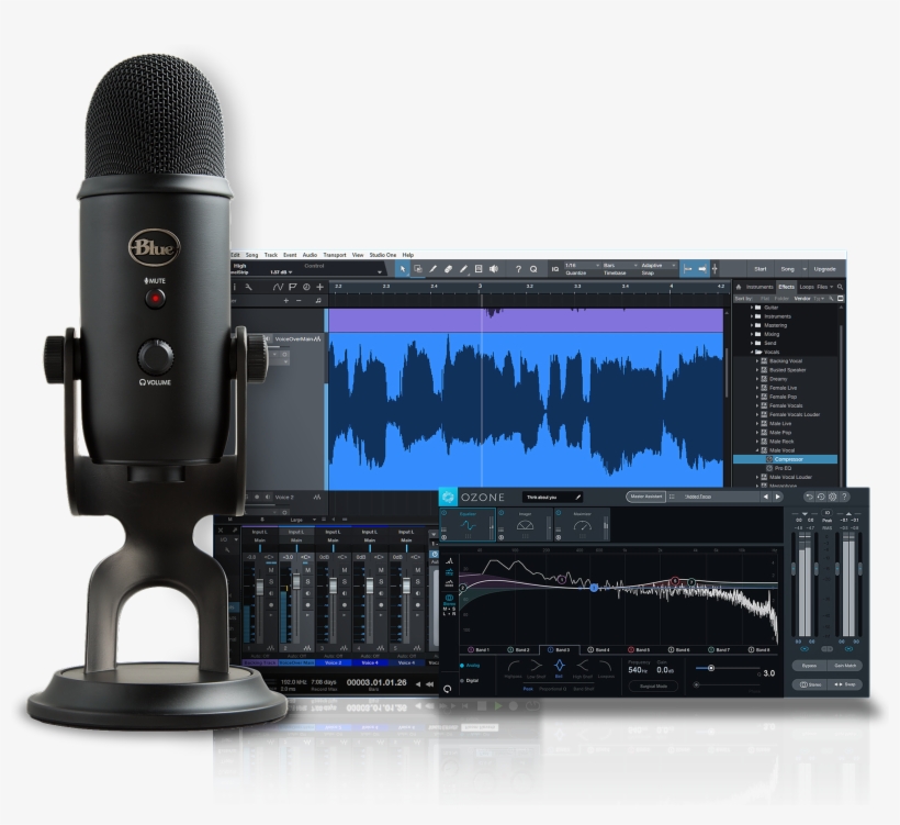 Blue Microphones Yeti Blackout Studio Usb Microphone - Blue Microphones Yeti Pro Studio, transparent png