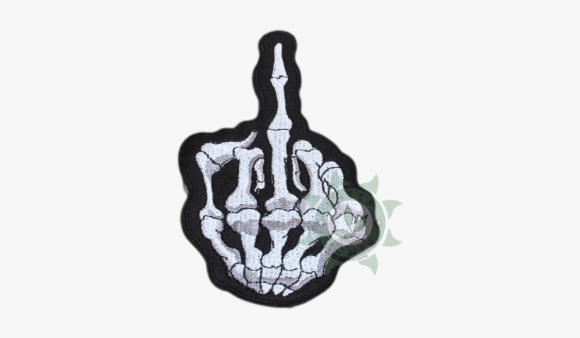 Patch Esqueleto - Souarts White Skull Hand Shaped Embroidered Sew Iron, transparent png