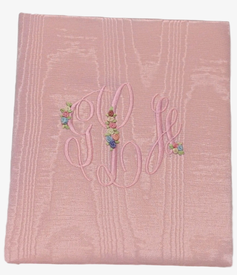 Silk Ribbon Flowers Embroidered On Moire Baby Memory - Stitch, transparent png