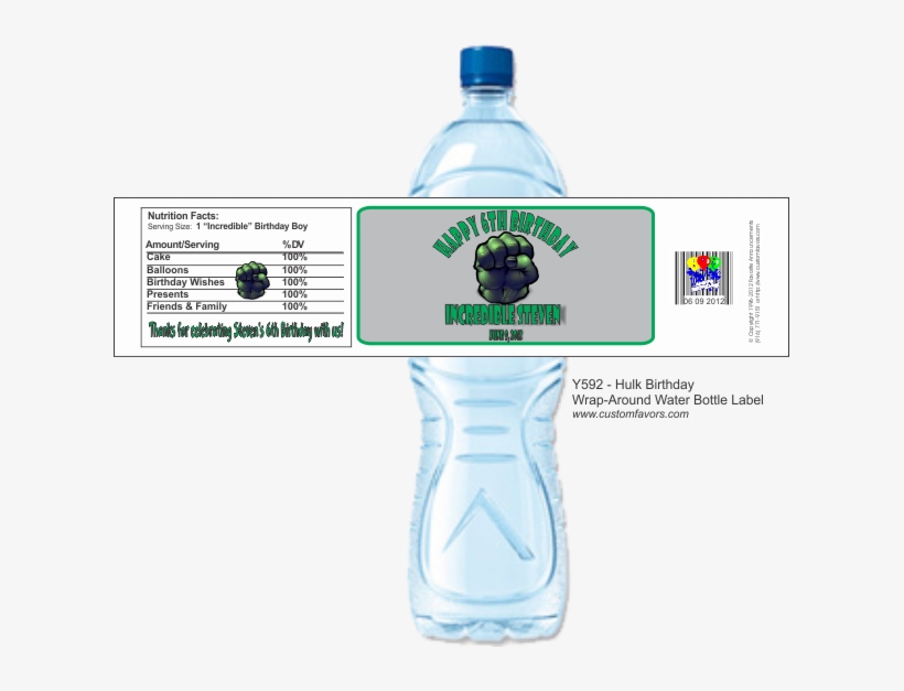 Personalized Water Bottle Labels With An Incredible - Bottle, transparent png