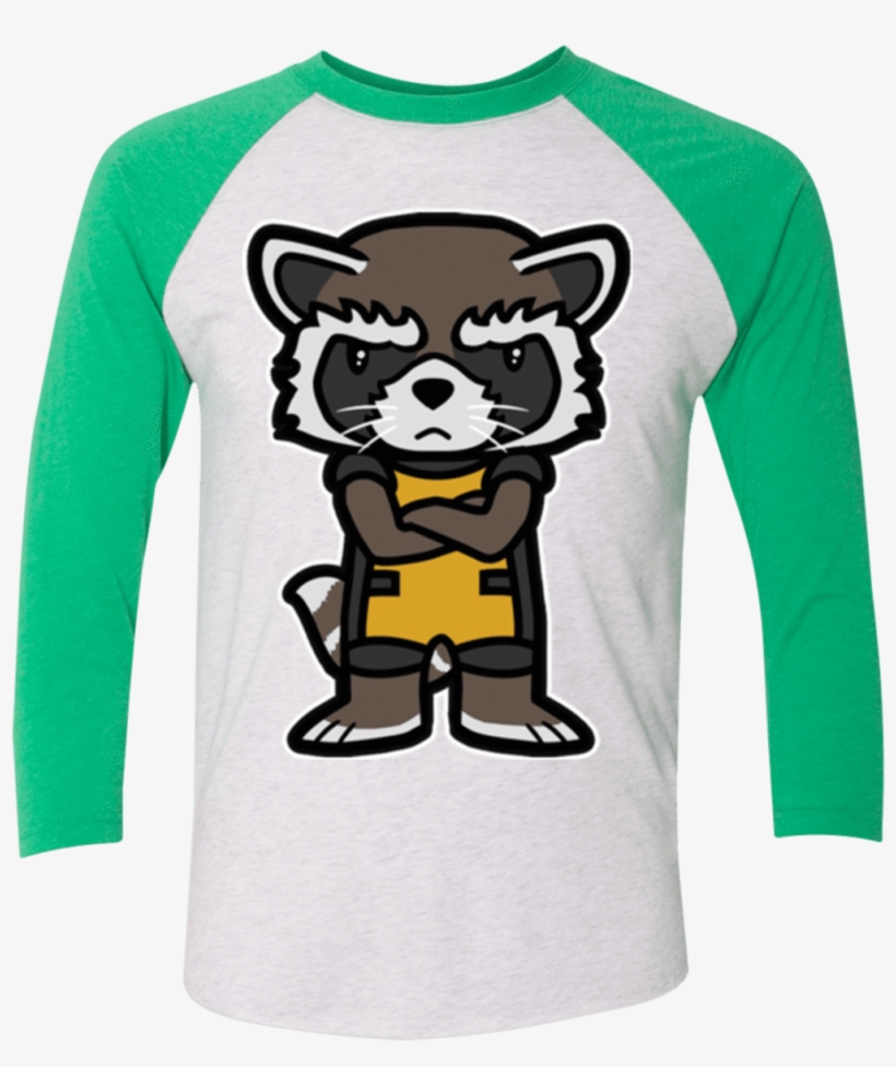 Angry Racoon Triblend 3/4 Sleeve - Angry Raccoon Guardians-of-the-galaxy Slouchy V-neck, transparent png