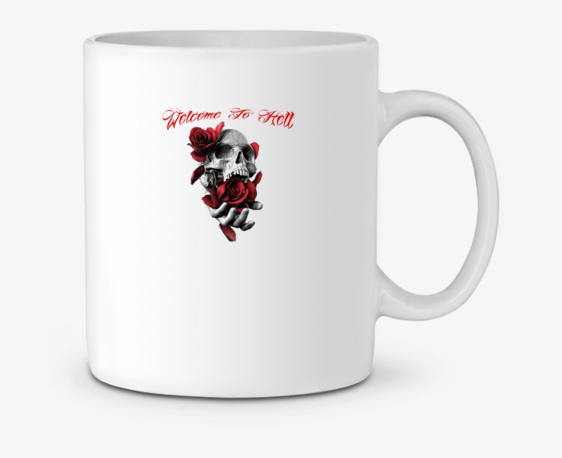 Mug En Céramique Skull Roses Par Jorrie - Mug, transparent png